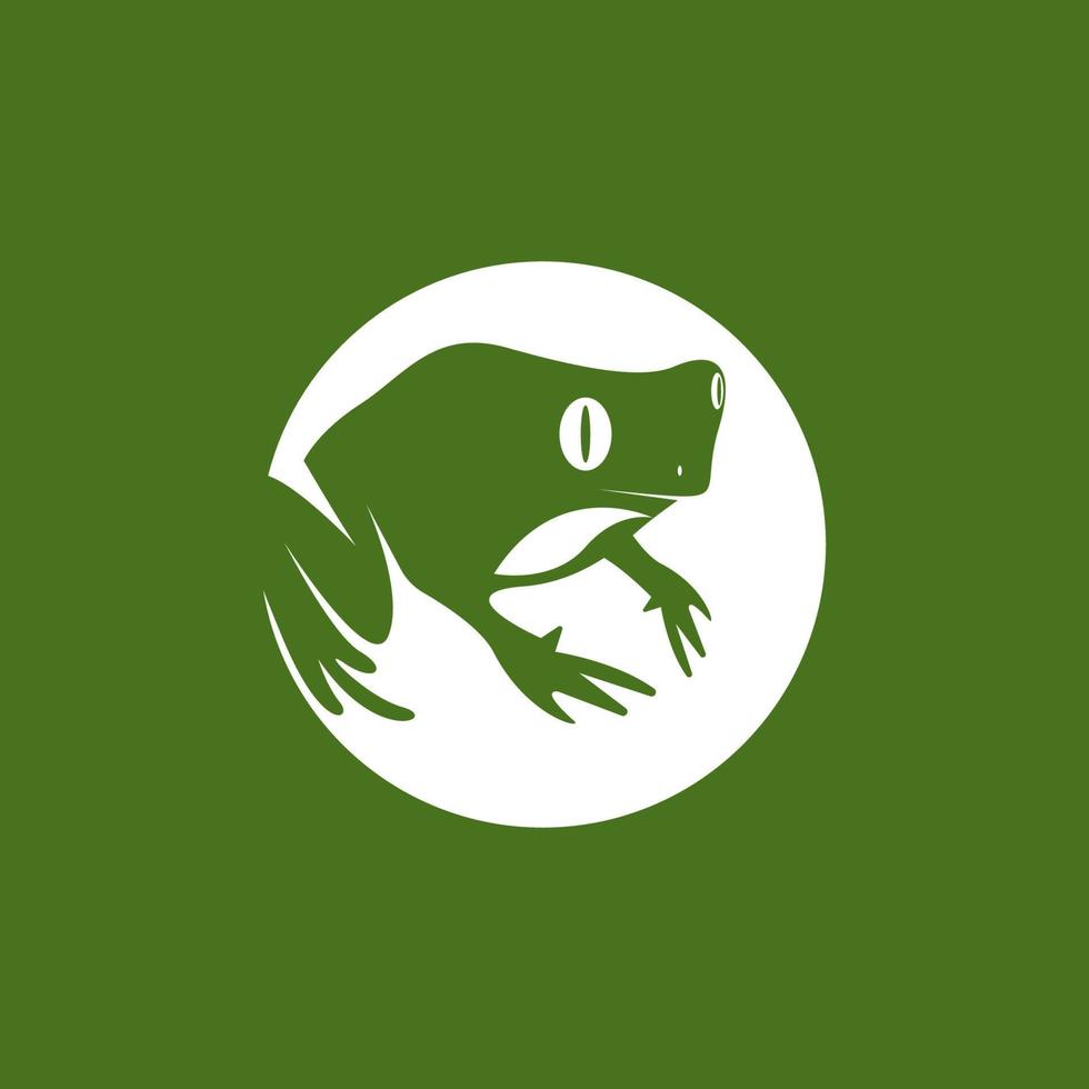 ícone de sapo verde e ilustração em vetor símbolo