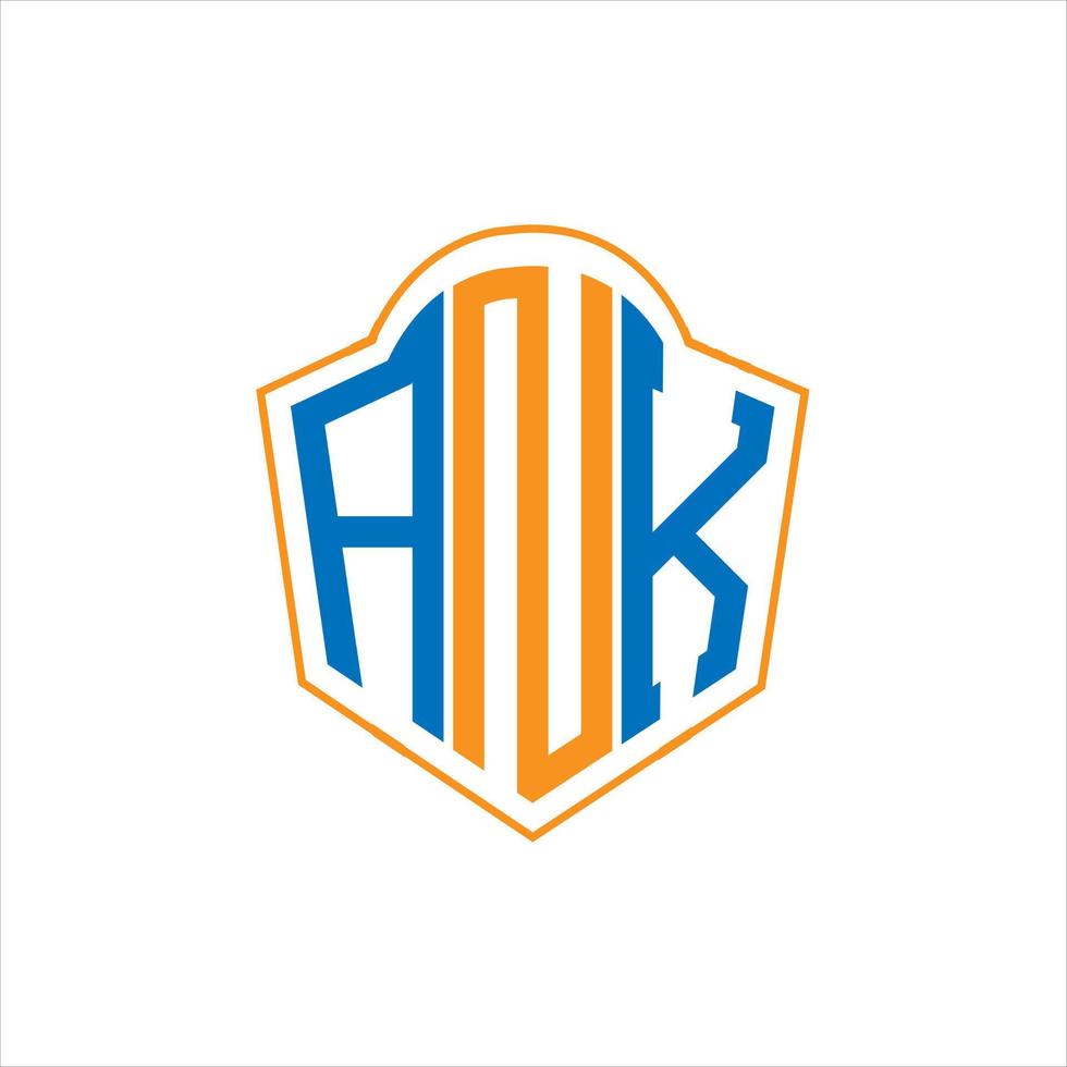 ank abstrato monograma escudo logotipo Projeto em branco fundo. ank criativo iniciais carta logotipo. vetor