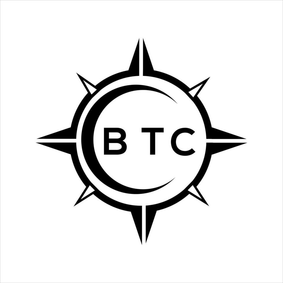 btc abstrato tecnologia círculo configuração logotipo Projeto em branco fundo. btc criativo iniciais carta logotipo. vetor