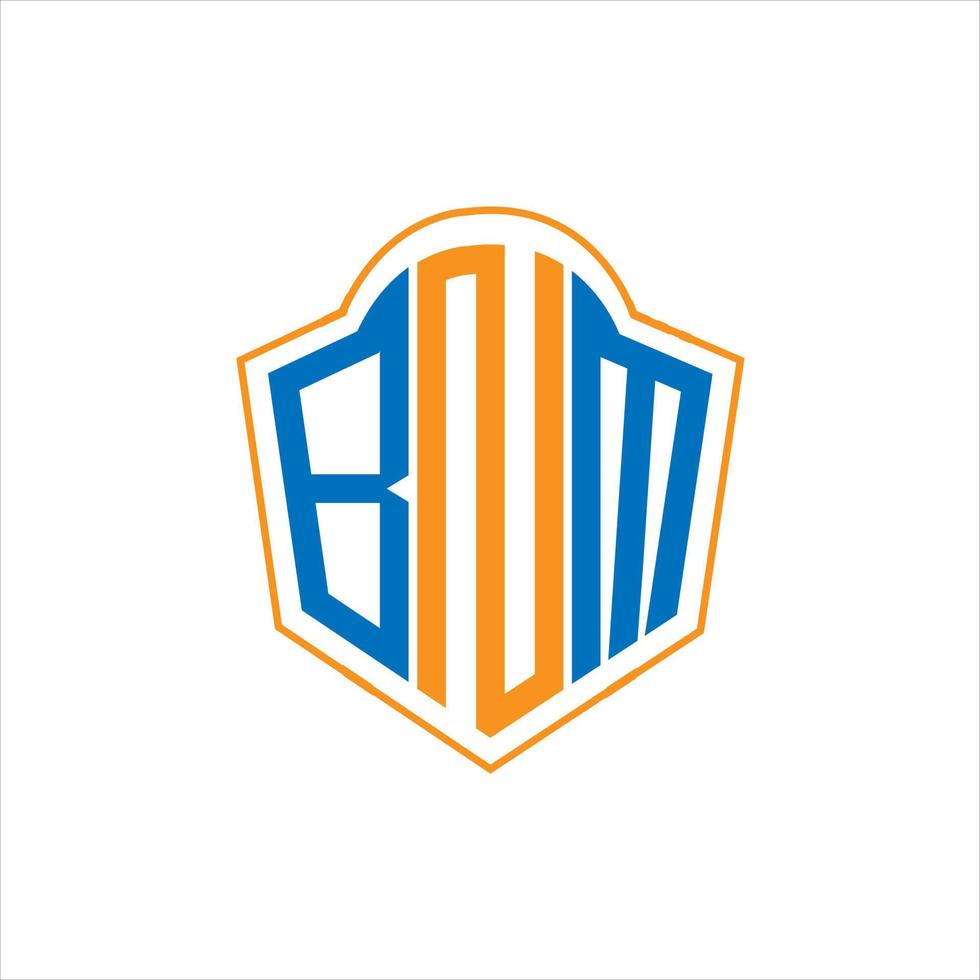 bnm abstrato monograma escudo logotipo Projeto em branco fundo. bnm criativo iniciais carta logotipo. vetor