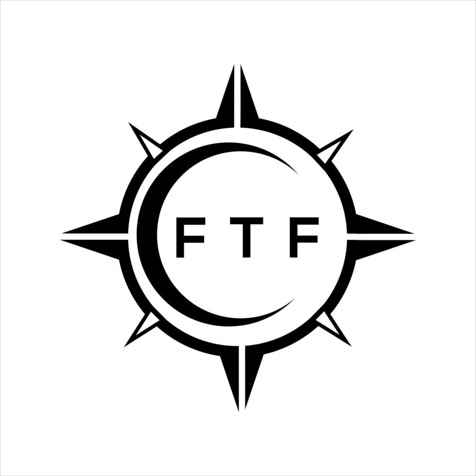 ftf abstrato tecnologia círculo configuração logotipo Projeto em branco fundo. ftf criativo iniciais carta logotipo. vetor