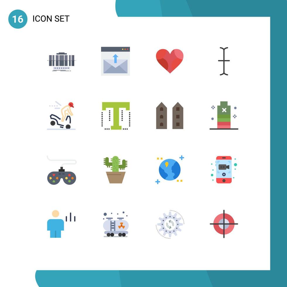 16 temático vetor plano cores e editável símbolos do acidente cursor o email romântico favorito editável pacote do criativo vetor Projeto elementos