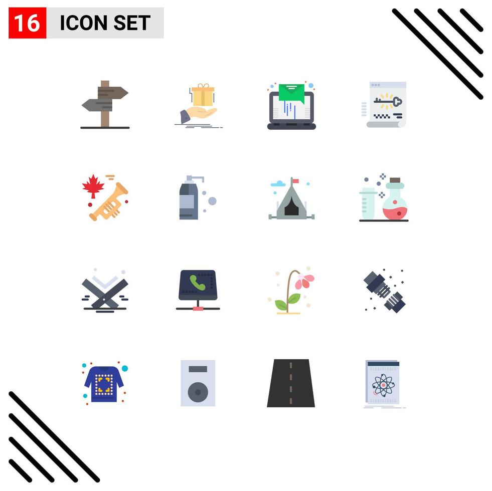 conjunto do 16 moderno ui ícones símbolos sinais para senha Conecte-se aniversário seguro enviando editável pacote do criativo vetor Projeto elementos