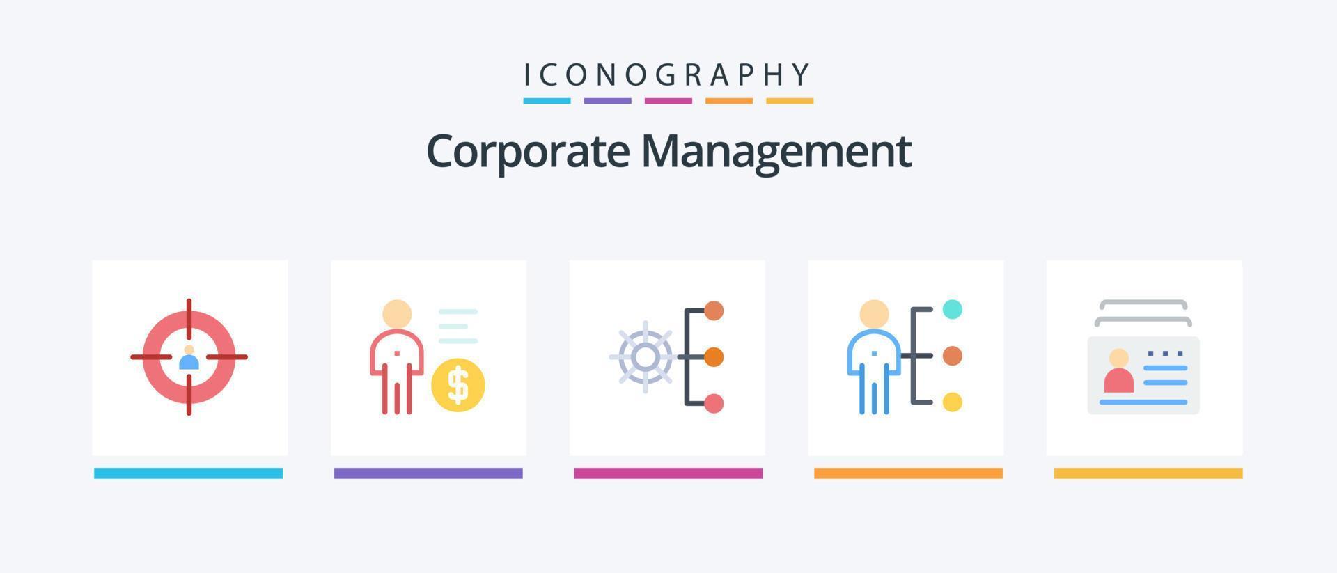 corporativo gestão plano 5 ícone pacote Incluindo trabalho. habilidades. dinheiro. organização. corporativa. criativo ícones Projeto vetor