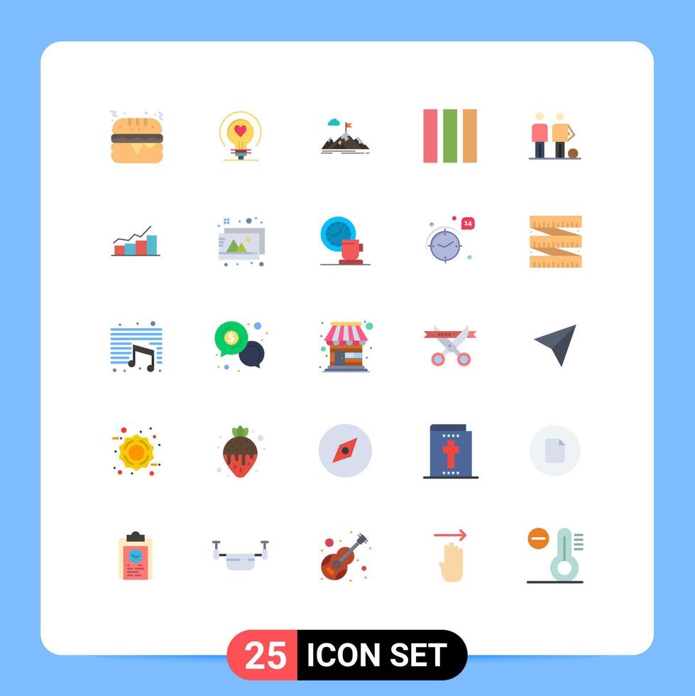 grupo do 25 plano cores sinais e símbolos para amador disposição alvo coluna montanhas editável vetor Projeto elementos
