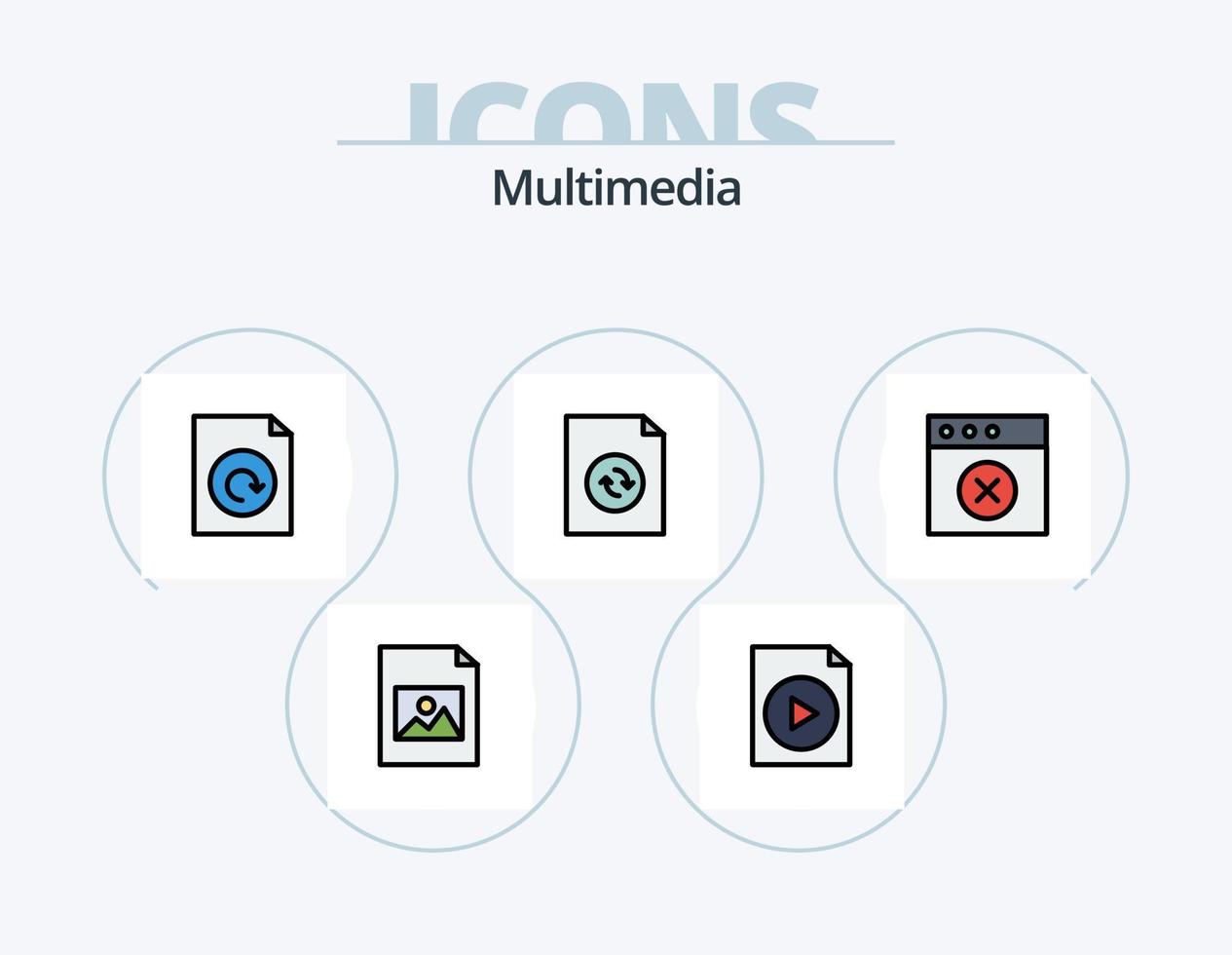 multimídia linha preenchidas ícone pacote 5 ícone Projeto. . . recarregar. recarregar. documento vetor