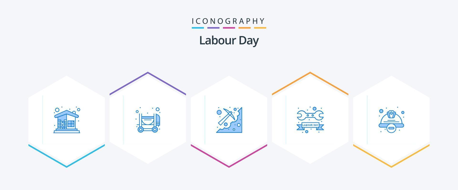 trabalho dia 25 azul ícone pacote Incluindo dia. ferramenta. caverna. reparar. picareta vetor