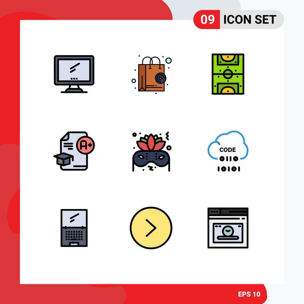 conjunto do 9 moderno ui ícones símbolos sinais para uma Educação compras boné campo editável vetor Projeto elementos