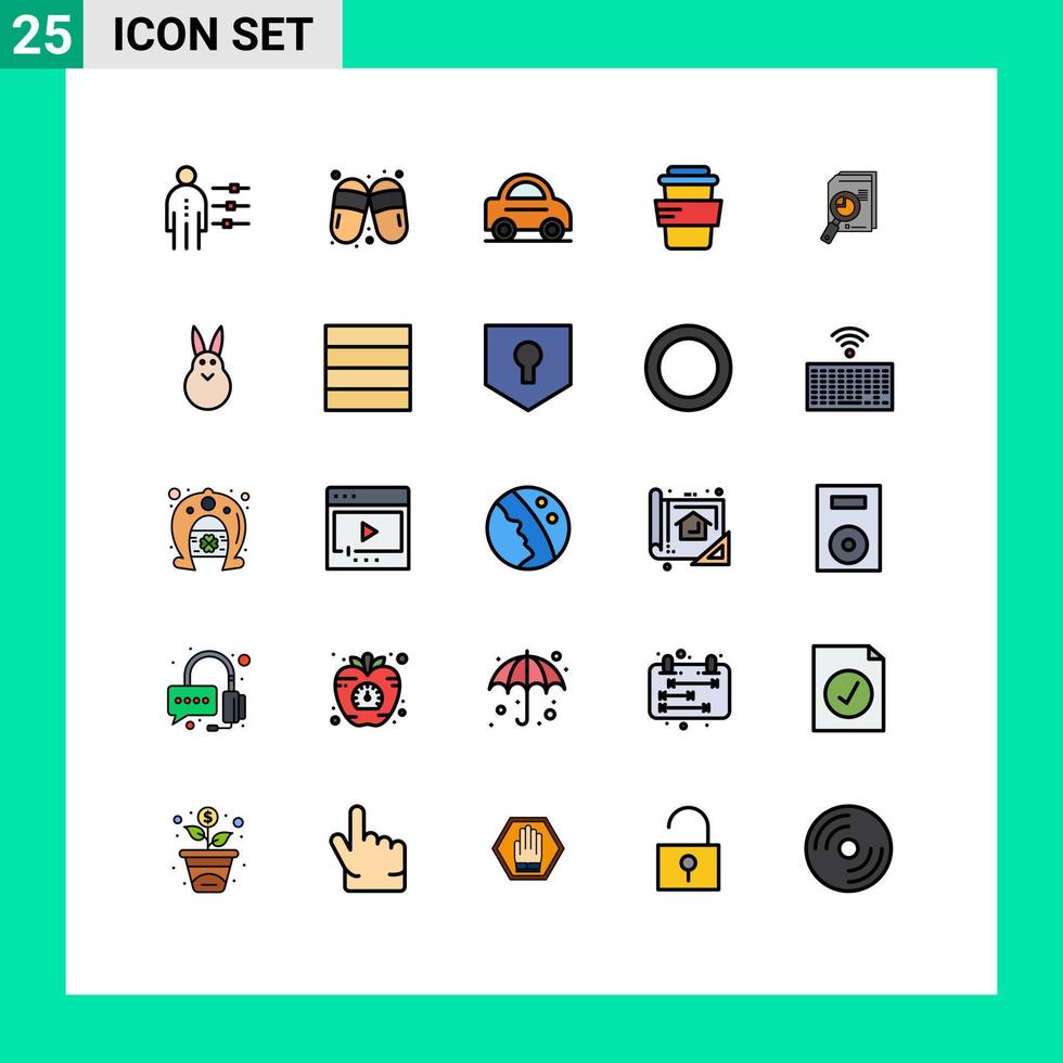 25 criativo ícones moderno sinais e símbolos do analítico pesquisa chinelos beber vidro editável vetor Projeto elementos