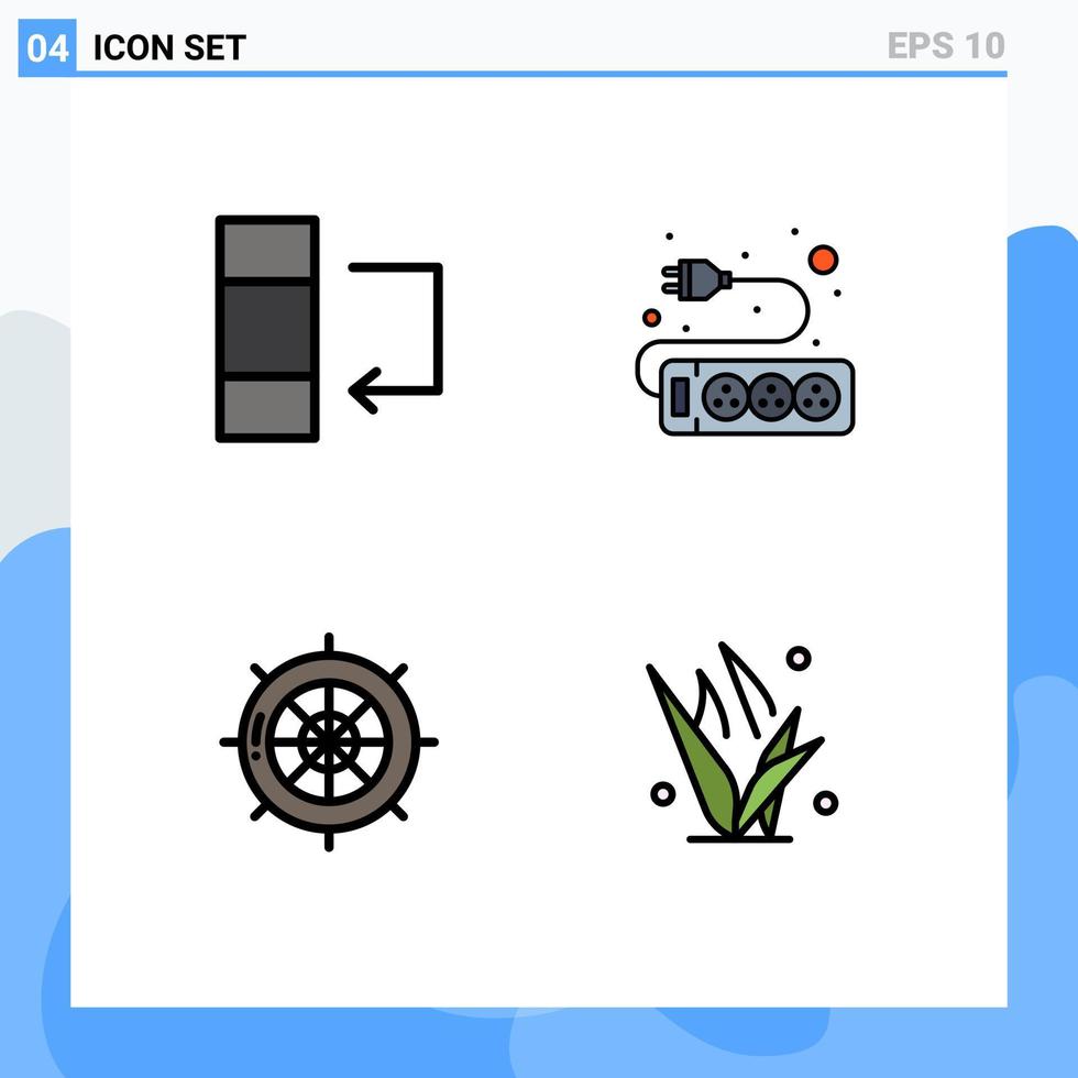 conjunto do 4 moderno ui ícones símbolos sinais para coluna navio eletrônico náutico Relva editável vetor Projeto elementos
