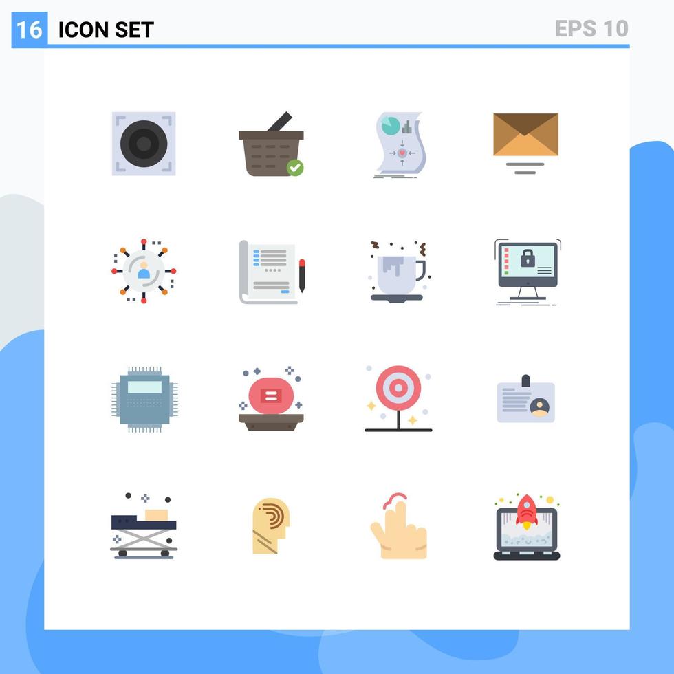 conjunto do 16 moderno ui ícones símbolos sinais para médico Internet publicidade relação afiliado marketing o email editável pacote do criativo vetor Projeto elementos