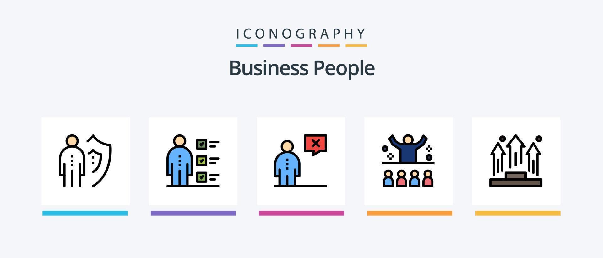 o negócio pessoas linha preenchidas 5 ícone pacote Incluindo recrutamento. trabalho. negócios. funcionário. dinheiro. criativo ícones Projeto vetor