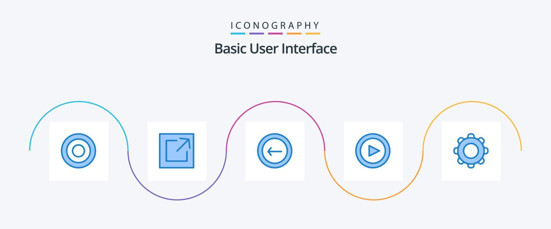 básico azul 5 ícone pacote Incluindo interface. aplicativo. voltar. definir. vetor