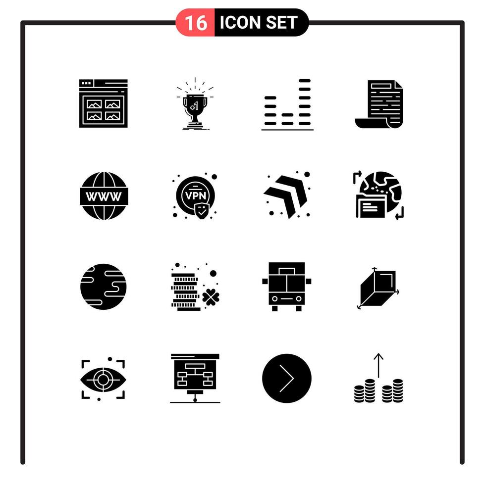 16 criativo ícones moderno sinais e símbolos do motor Projeto prêmio Arquivo música editável vetor Projeto elementos