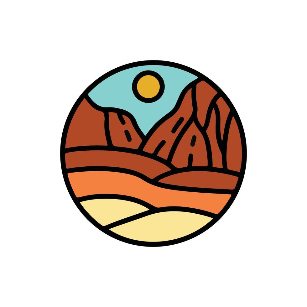 modelo de design de logotipo ao ar livre. ilustração vetorial de ícone do mar de praia vetor