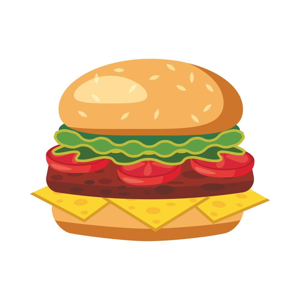 ícone de hambúrguer, estilo cartoon vetor