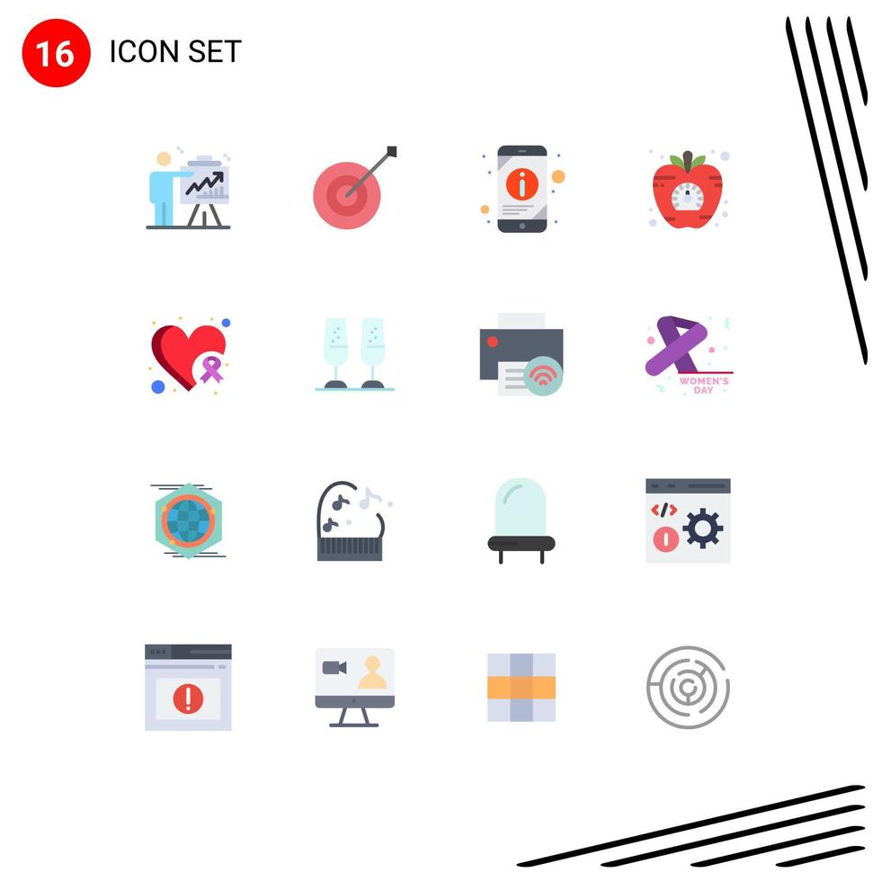 16 criativo ícones moderno sinais e símbolos do Tempo saúde troféu dieta telefone editável pacote do criativo vetor Projeto elementos