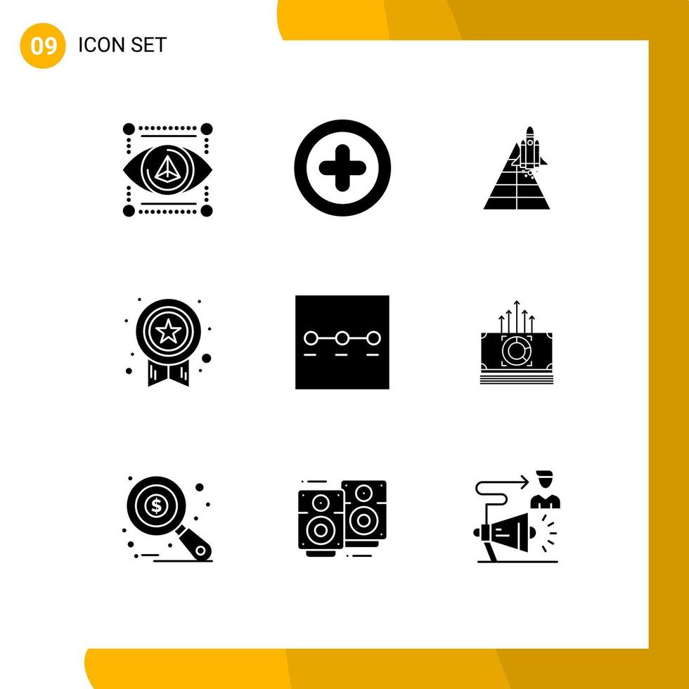 conjunto do 9 moderno ui ícones símbolos sinais para passos sucesso estação Estrela prêmio editável vetor Projeto elementos