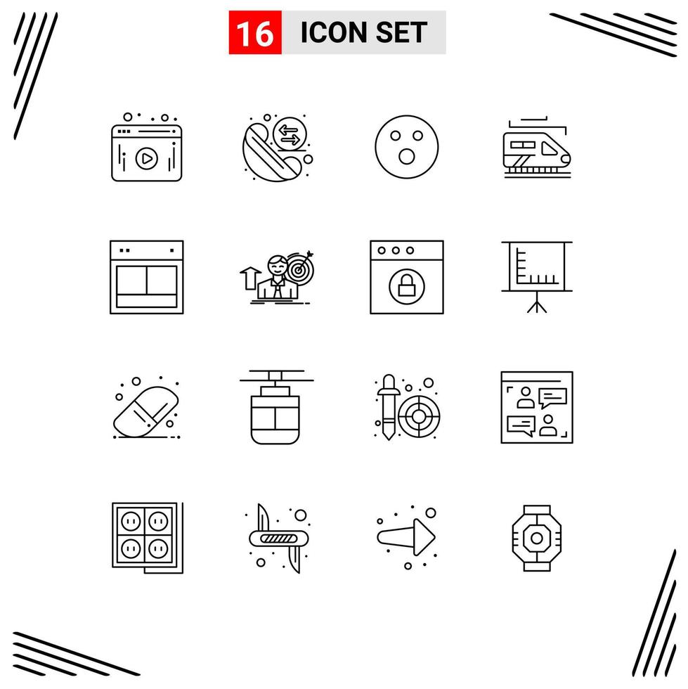 16 criativo ícones moderno sinais e símbolos do rede disposição folf Projeto transporte editável vetor Projeto elementos