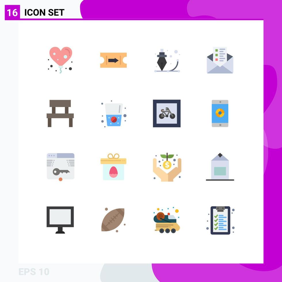 conjunto do 16 moderno ui ícones símbolos sinais para interior mobília gráfico Banco enviar editável pacote do criativo vetor Projeto elementos