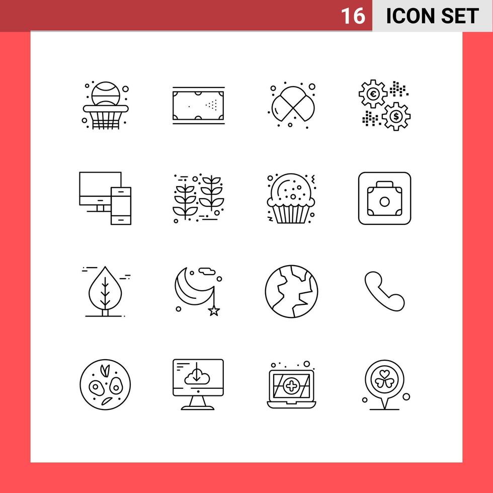 16 do utilizador interface esboço pacote do moderno sinais e símbolos do taxa dinheiro piscina interesse estude editável vetor Projeto elementos