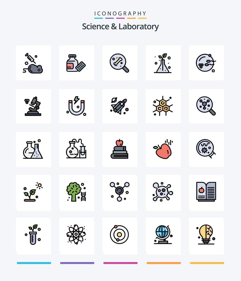 criativo Ciência 25 linha preenchidas ícone pacote tal Como biologia. reprodução. osso. procriação. árvores vetor