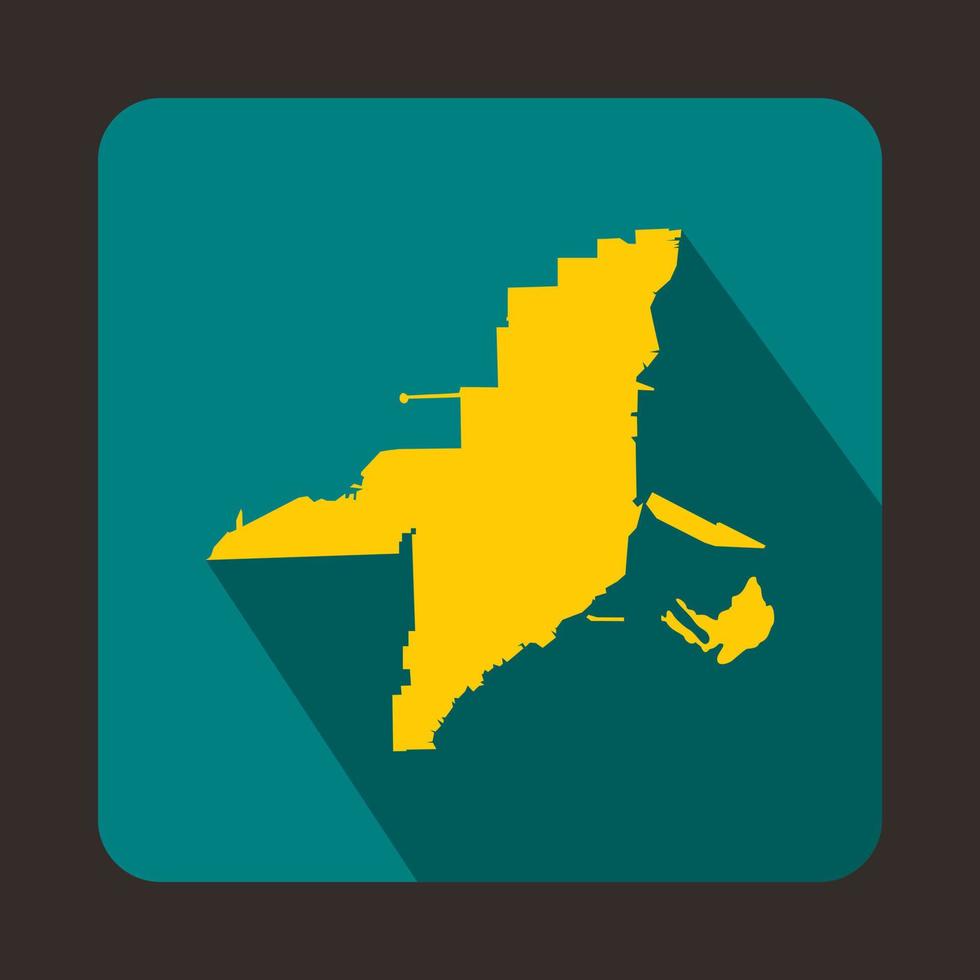 ícone do mapa amarelo da Flórida, estilo simples vetor