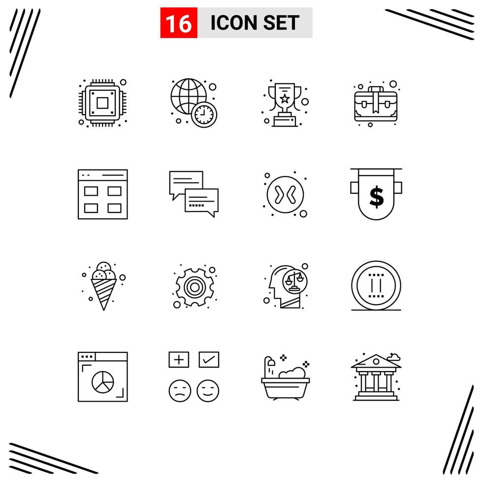 Móvel interface esboço conjunto do 16 pictogramas do do utilizador rede recompensa comunicação o negócio editável vetor Projeto elementos