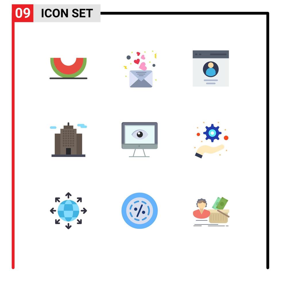 conjunto do 9 comercial plano cores pacote para conectados construção enviar construção do utilizador editável vetor Projeto elementos