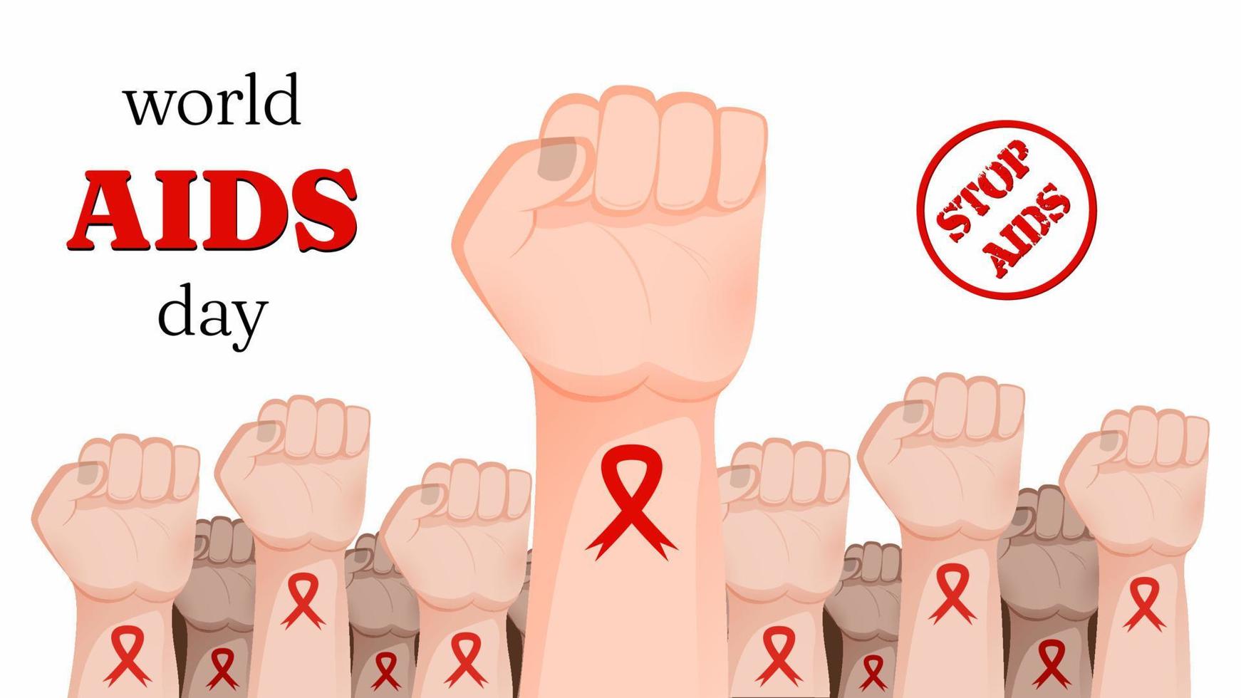 ilustração vetorial do dia mundial da aids, gráficos vetoriais de conscientização da aids. vetor