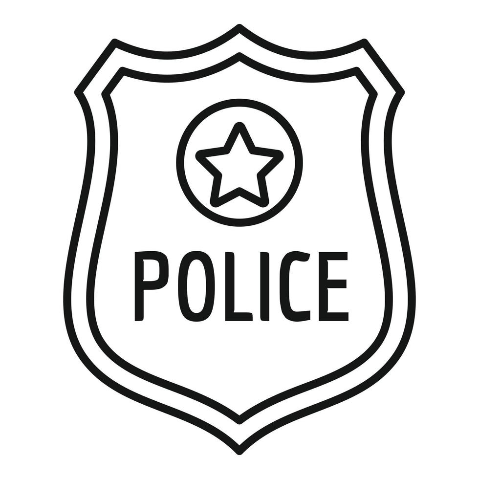 polícia ouro emblema ícone, esboço estilo vetor