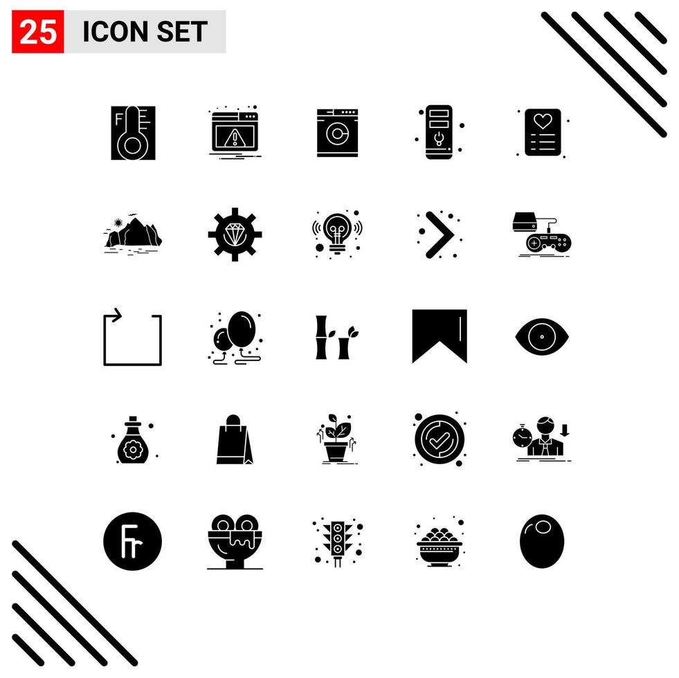 25 criativo ícones moderno sinais e símbolos do cartão compras Atenção hardware computador editável vetor Projeto elementos