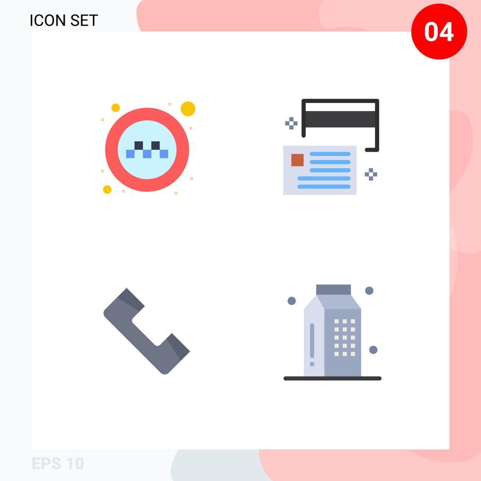 conjunto do 4 comercial plano ícones pacote para público ligar Táxi dinheiro telefone editável vetor Projeto elementos