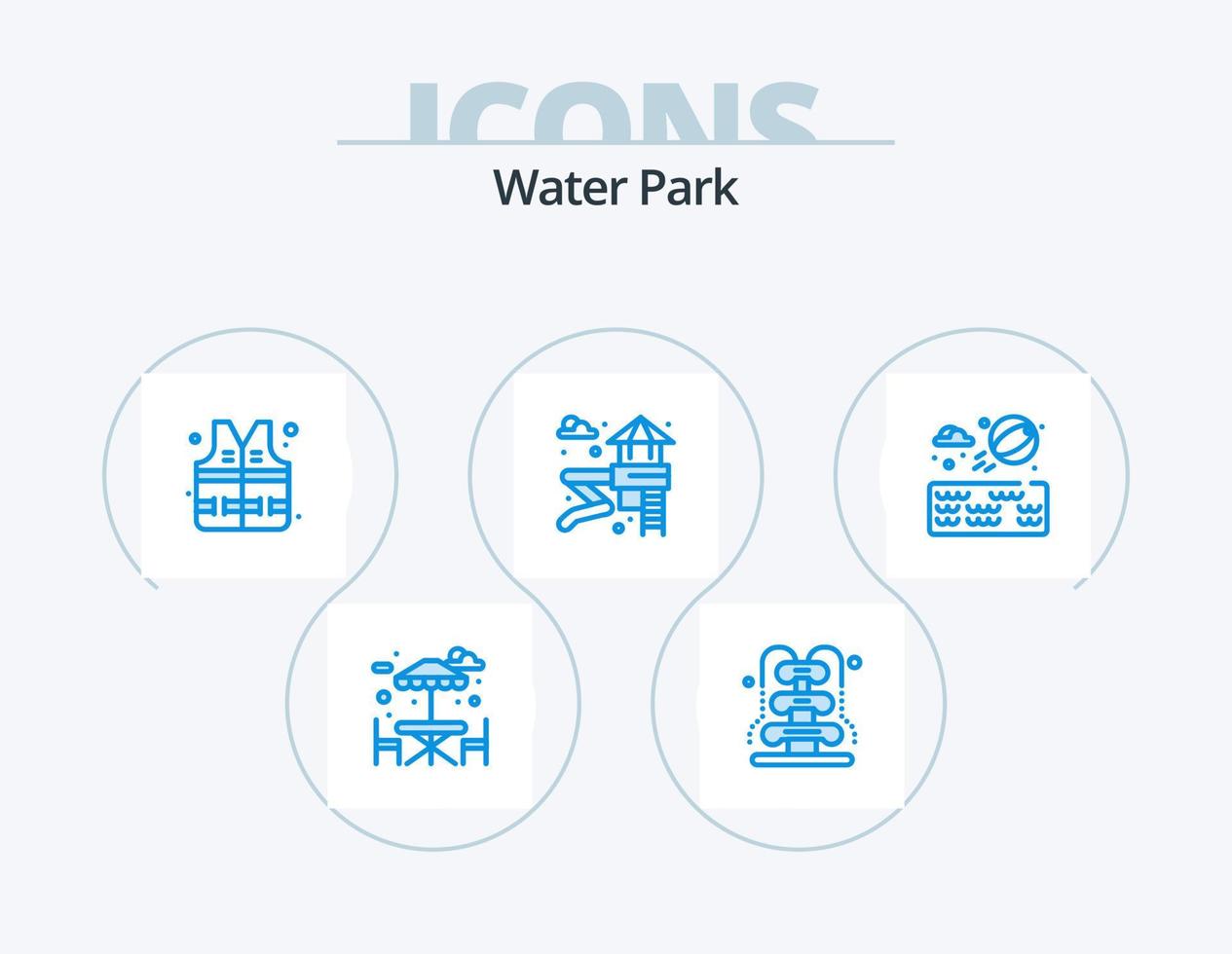 água parque azul ícone pacote 5 ícone Projeto. . parque. água. água. jardim vetor