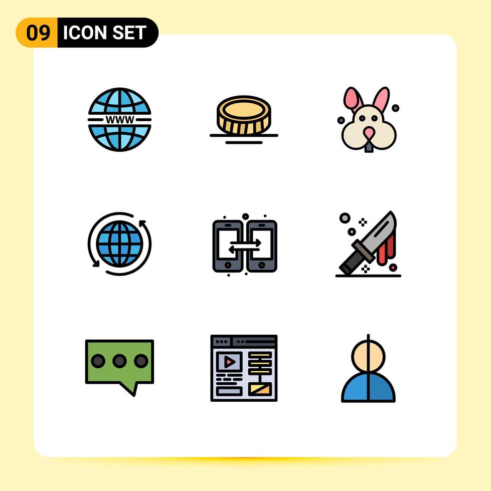 estoque vetor ícone pacote do 9 linha sinais e símbolos para compartilhar conexão Páscoa seta Internet editável vetor Projeto elementos
