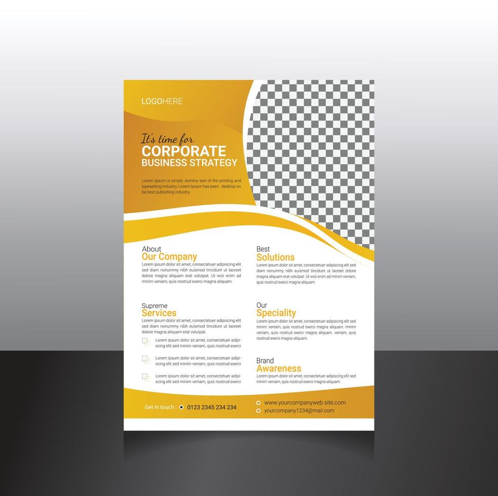 panfleto profissional de negócios corporativos, comida ou evento e design de panfleto de academia vetor
