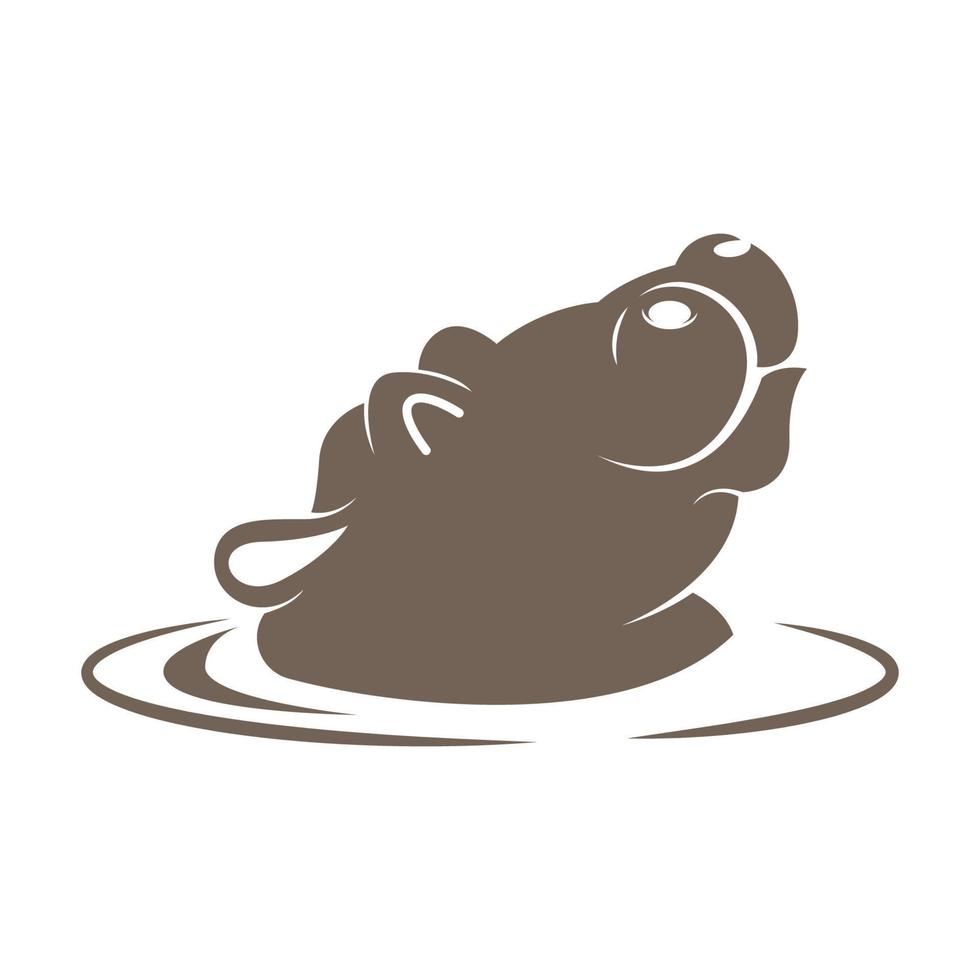 design de ícone do logotipo hipopótamo vetor