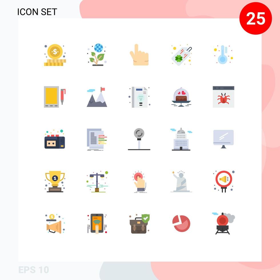 Móvel interface plano cor conjunto do 25 pictogramas do célula termômetro mão temperatura cuidados de saúde editável vetor Projeto elementos