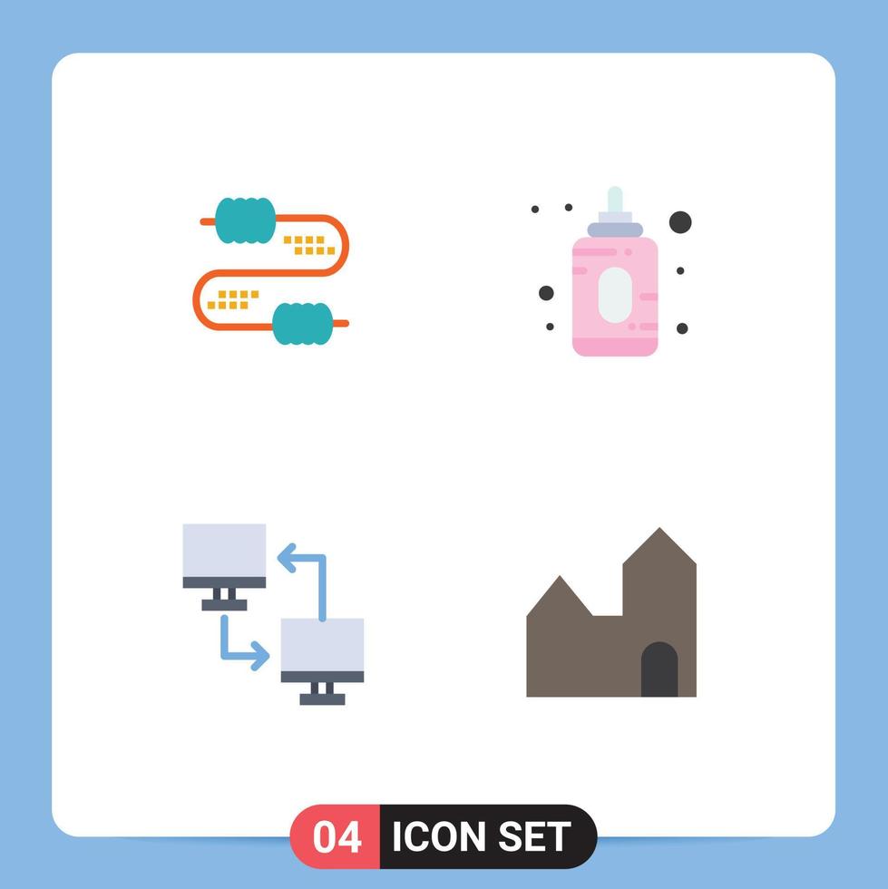 4 universal plano ícones conjunto para rede e Móvel formulários cabo Móvel capacitores alimentador transferir editável vetor Projeto elementos