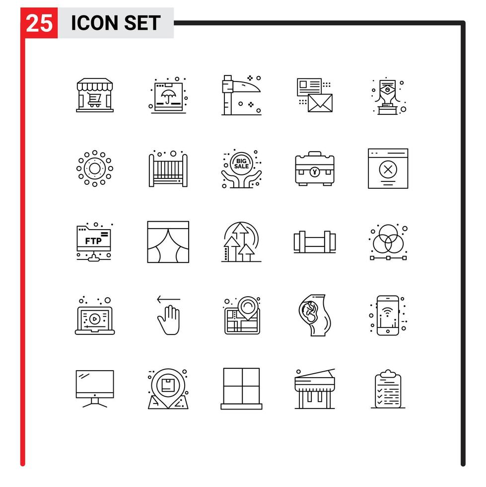 conjunto do 25 moderno ui ícones símbolos sinais para enviar enviar Remessa e enviando editável vetor Projeto elementos