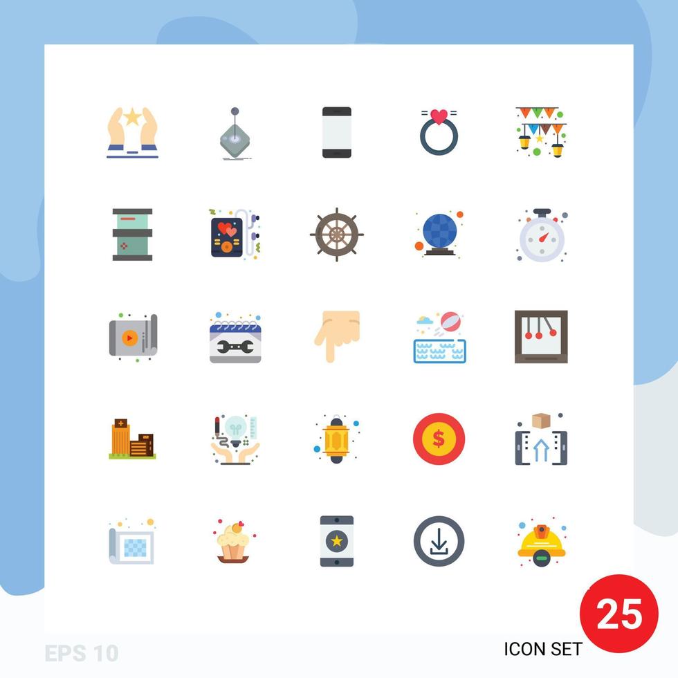do utilizador interface pacote do 25 básico plano cores do amor anel controle de video game Iphone gadget editável vetor Projeto elementos