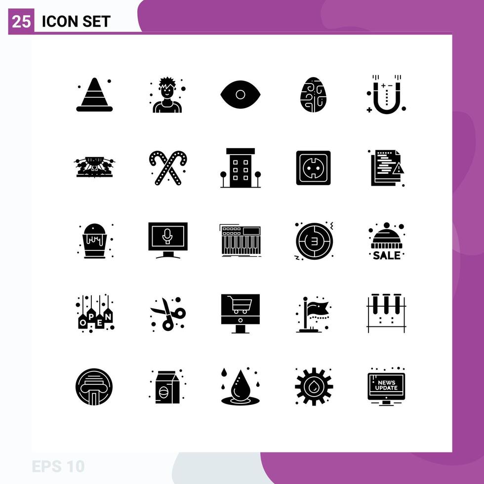 25 sólido glifo conceito para sites Móvel e apps atração ovo olho Páscoa celebração editável vetor Projeto elementos