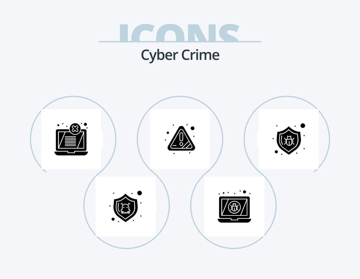 cyber crime glifo ícone pacote 5 ícone Projeto. erro. erro. mostrar. atenção. alerta vetor