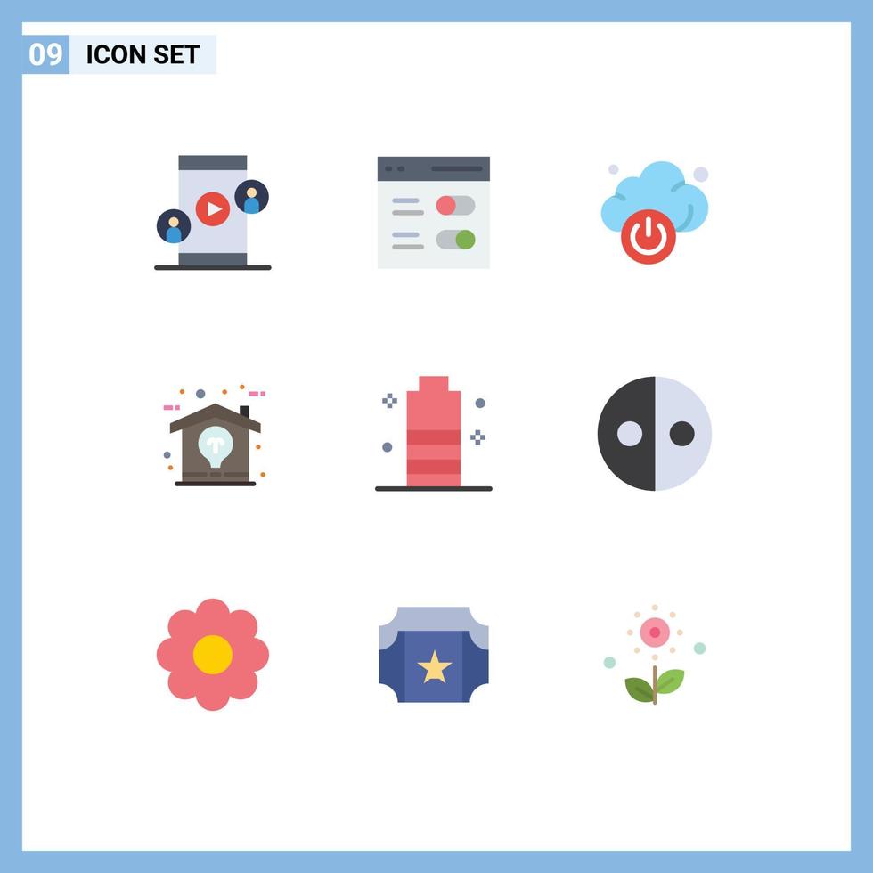 9 plano cor conceito para sites Móvel e apps energia bateria nuvem idéia Projeto editável vetor Projeto elementos