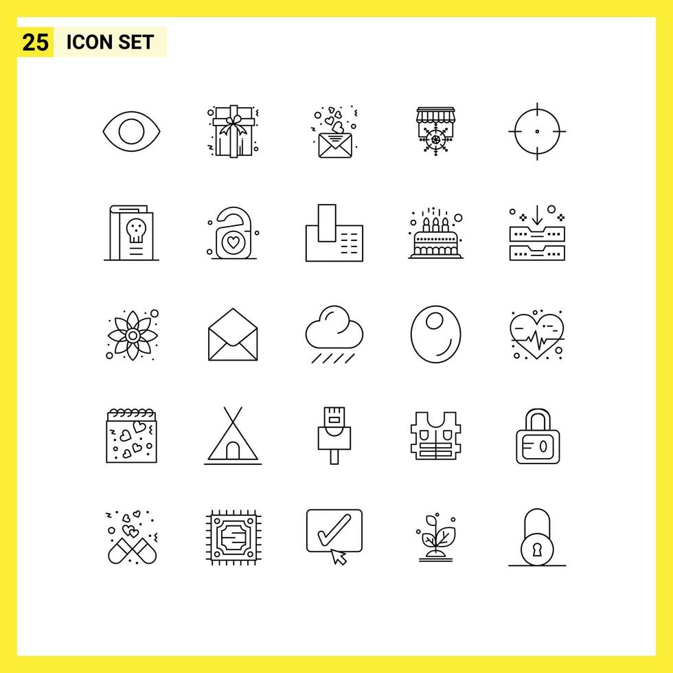 do utilizador interface pacote do 25 básico linhas do alvo alvo coração o negócio compras editável vetor Projeto elementos