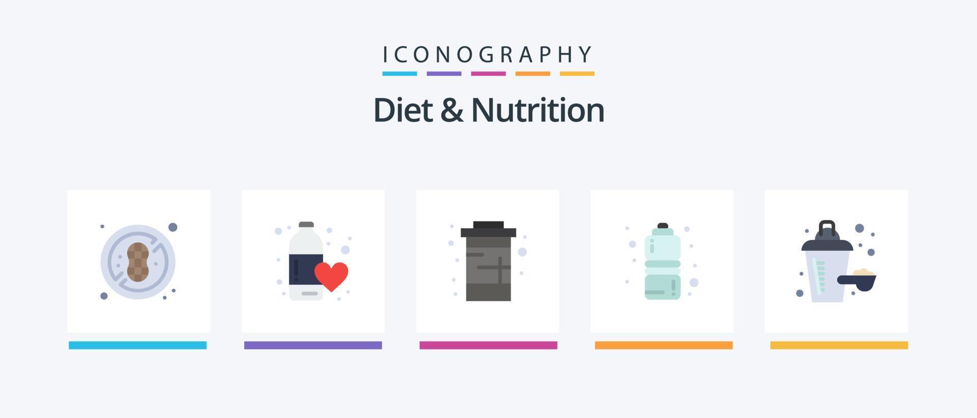 dieta e nutrição plano 5 ícone pacote Incluindo aditivo. Esportes. Coca. ginástica saúde. água. criativo ícones Projeto vetor