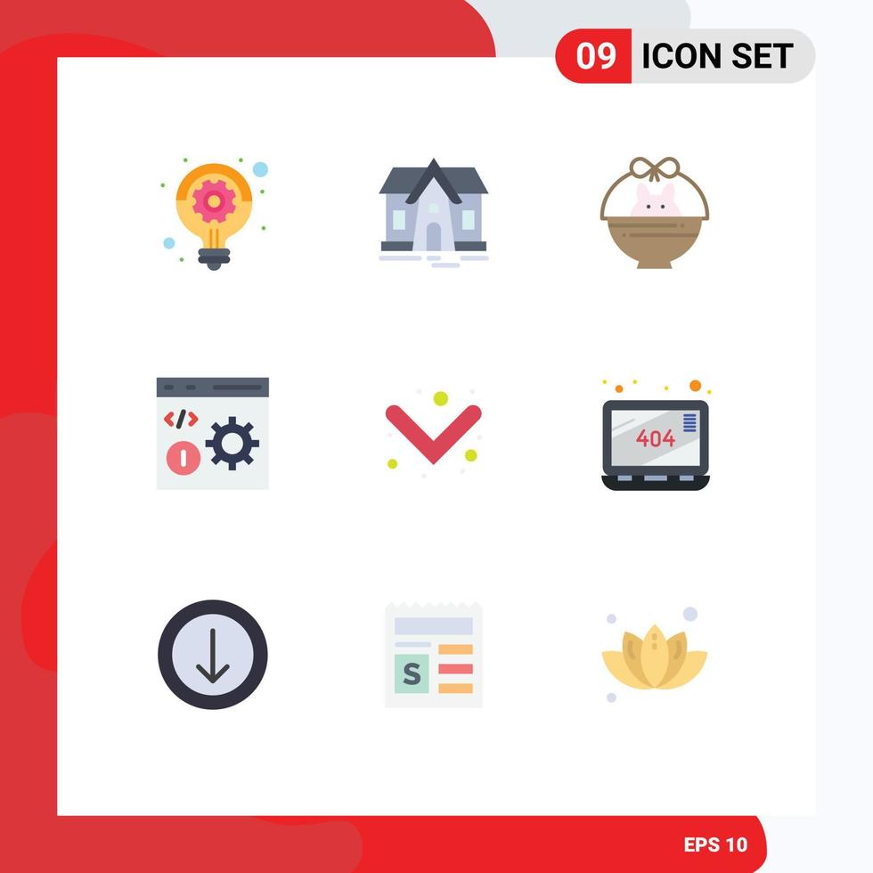 universal ícone símbolos grupo do 9 moderno plano cores do baixa programação carrinho desenvolvimento codificação editável vetor Projeto elementos