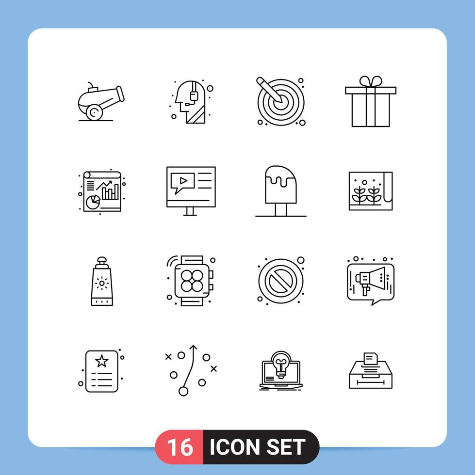 moderno conjunto do 16 esboços e símbolos tal Como Educação Arquivo criativo analytics presente editável vetor Projeto elementos