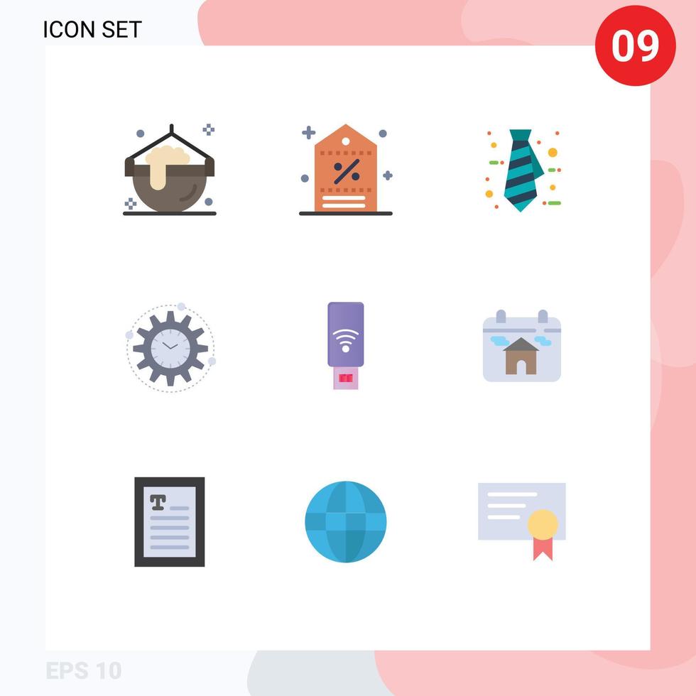 estoque vetor ícone pacote do 9 linha sinais e símbolos para USB produtividade tag em processamento eficiência editável vetor Projeto elementos