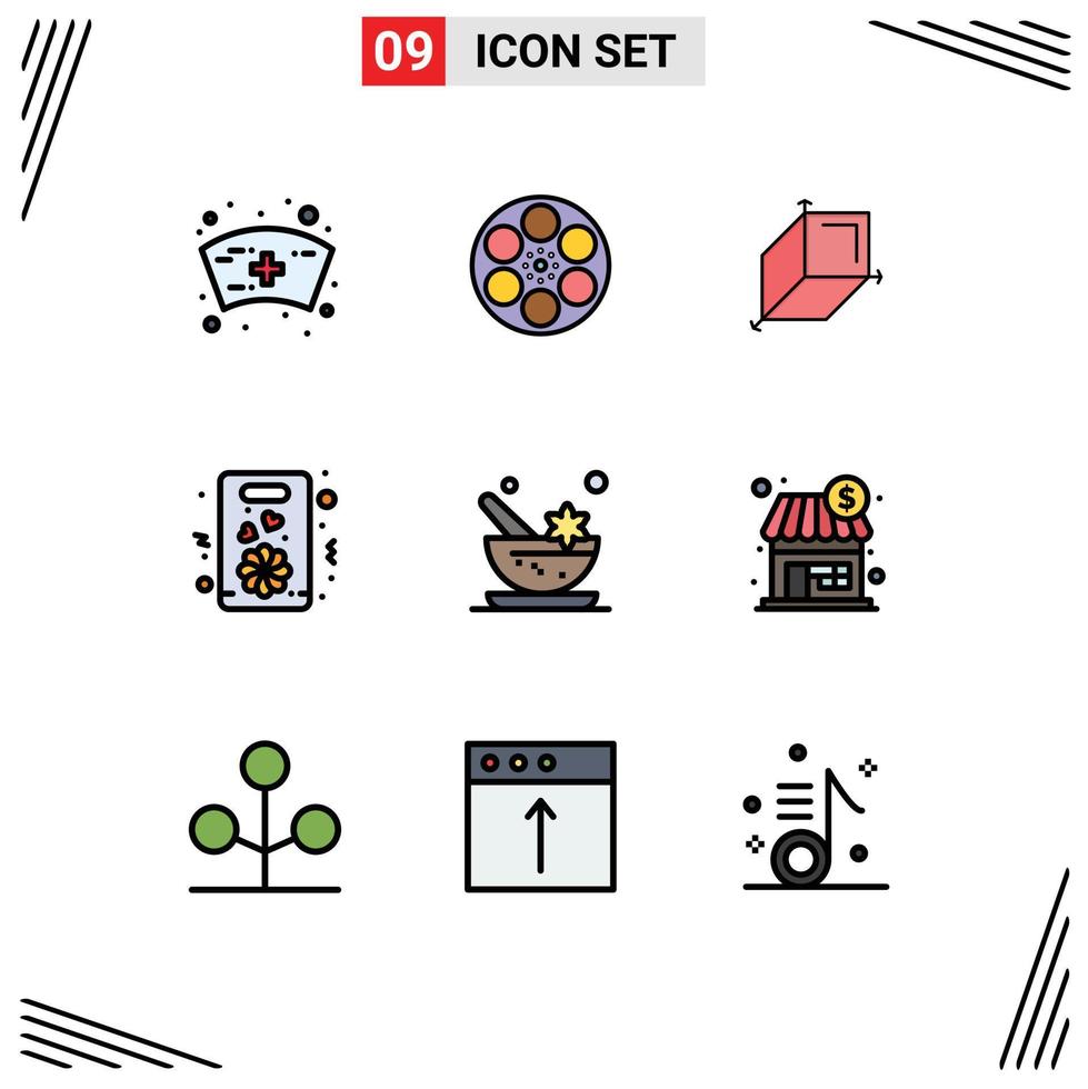 conjunto do 9 moderno ui ícones símbolos sinais para argamassa aromático caixa presente presente editável vetor Projeto elementos